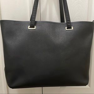 Lo & Sons Seville Tote / Black Exterior / Gold Details / Grey Interior